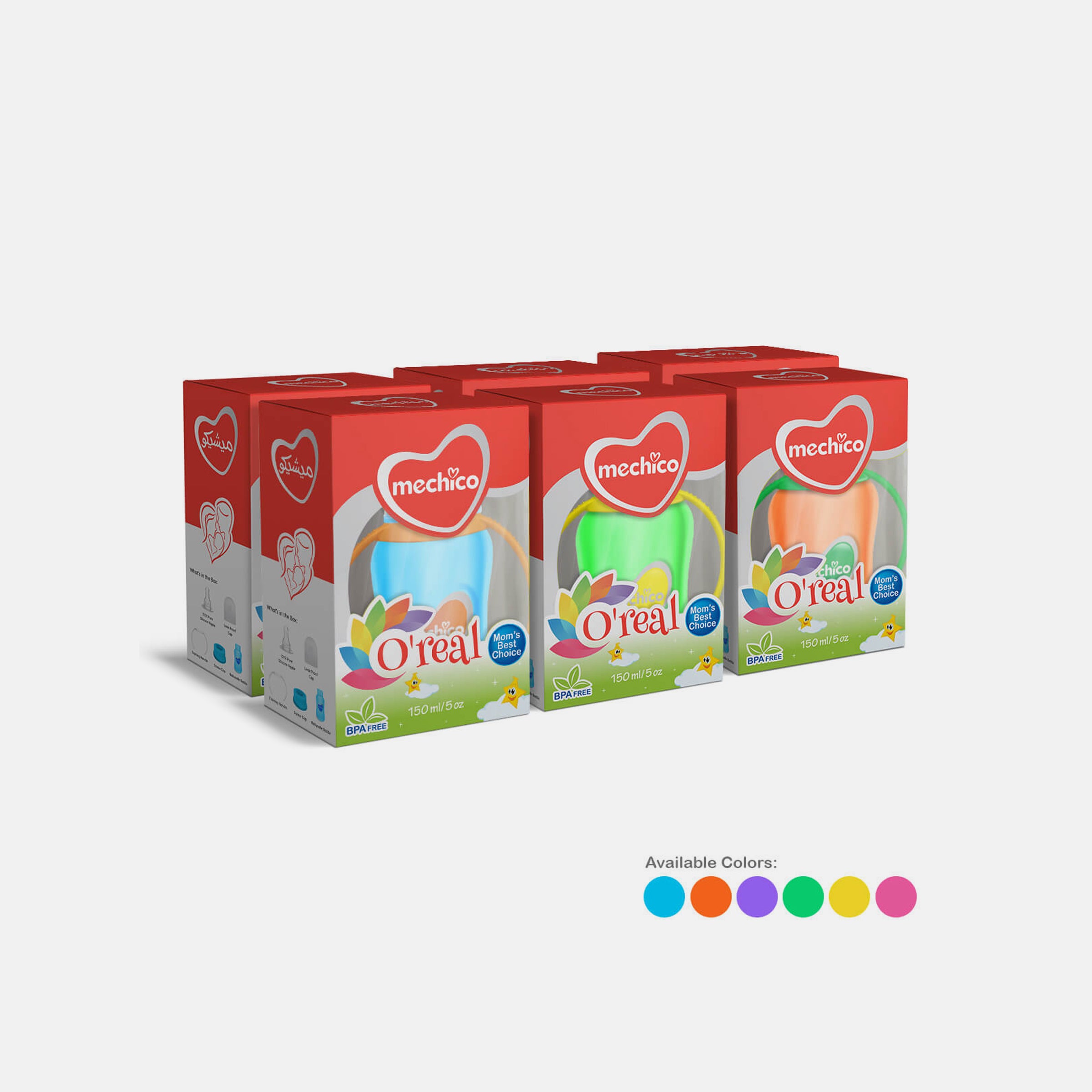Mechico Baby O'real Feeding Bottle 150ML (Pack of 6)