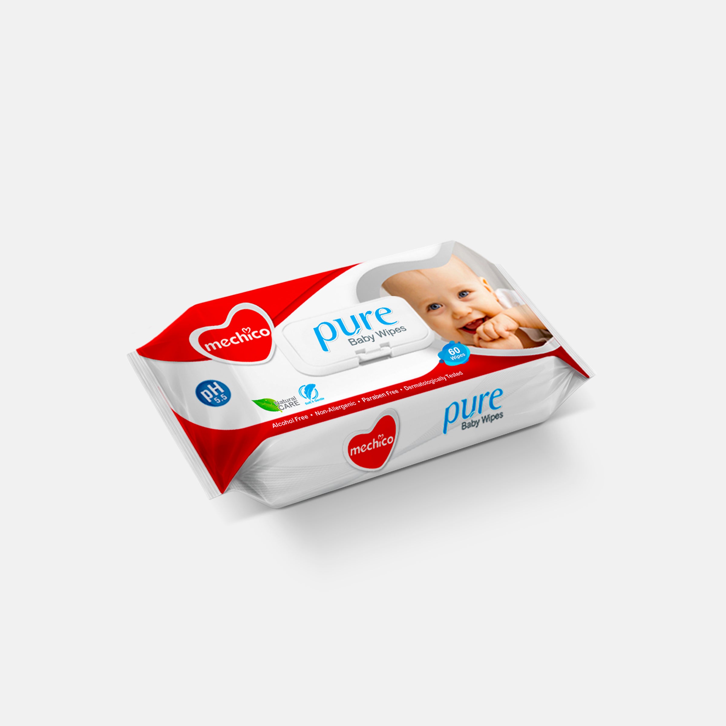 Mechico Pure Baby Wipes – 60 Pcs