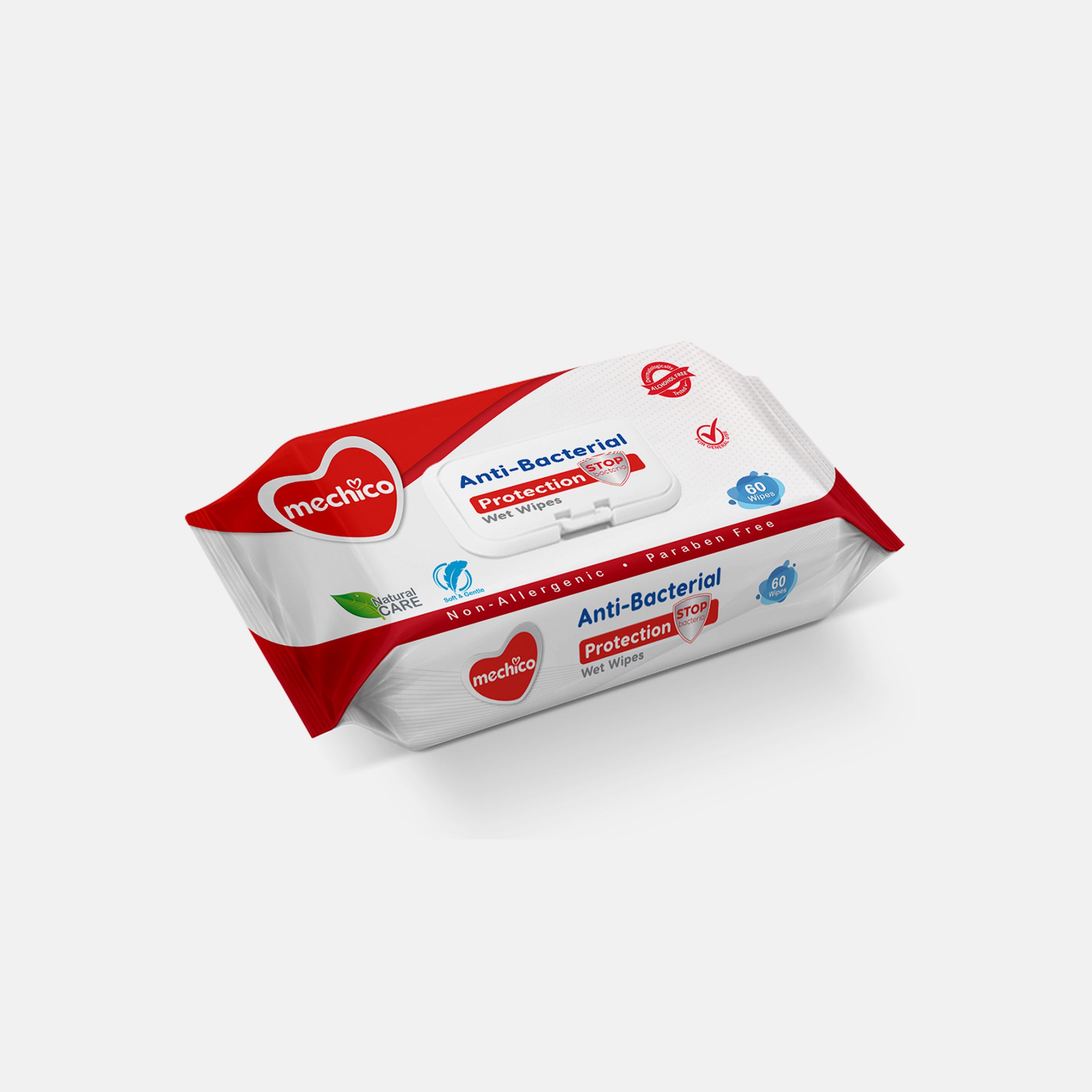 Mechico Anti-Bacterial Wet Wipes – 60 Pcs