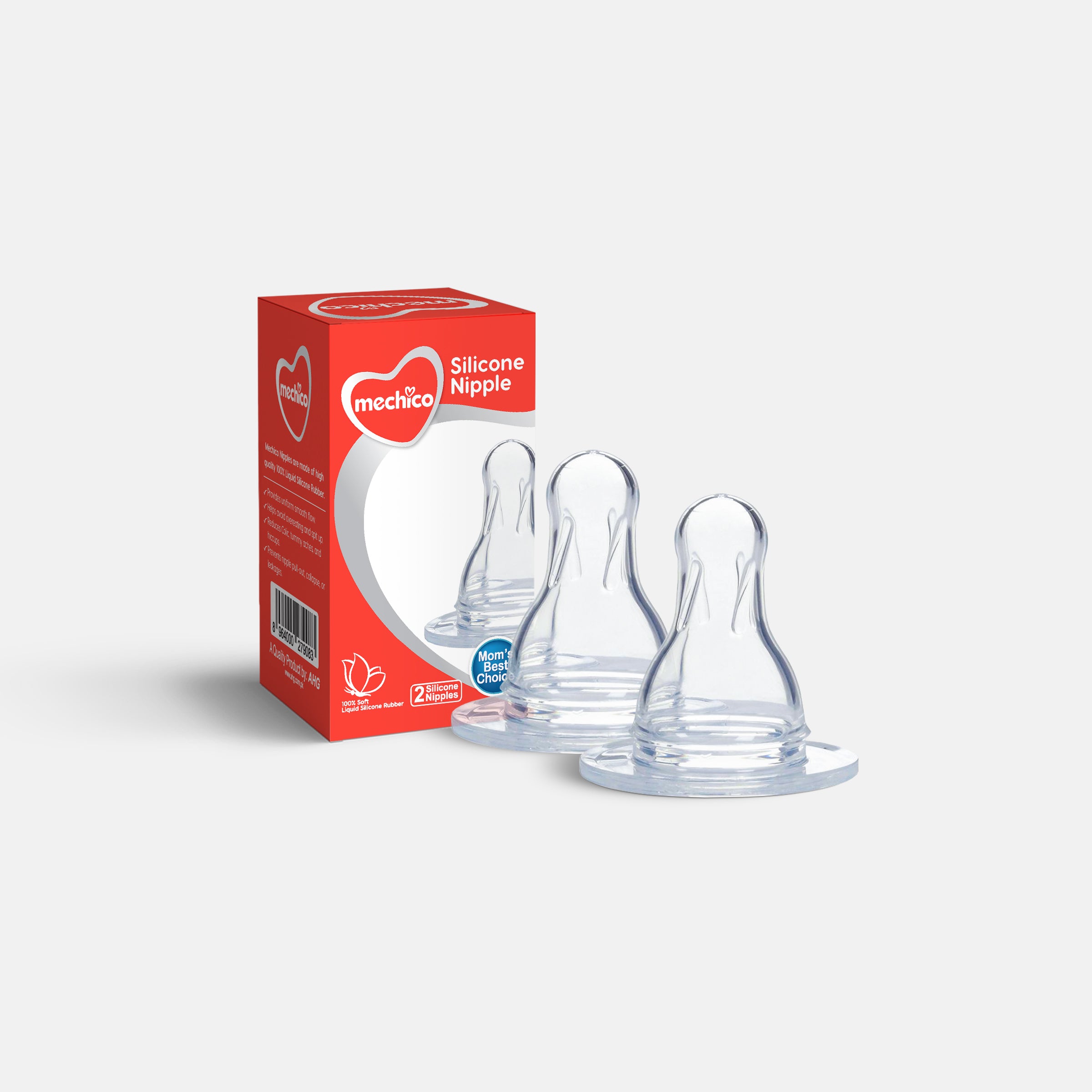 Mechico Soft Silicone Nipples – 2 Pcs