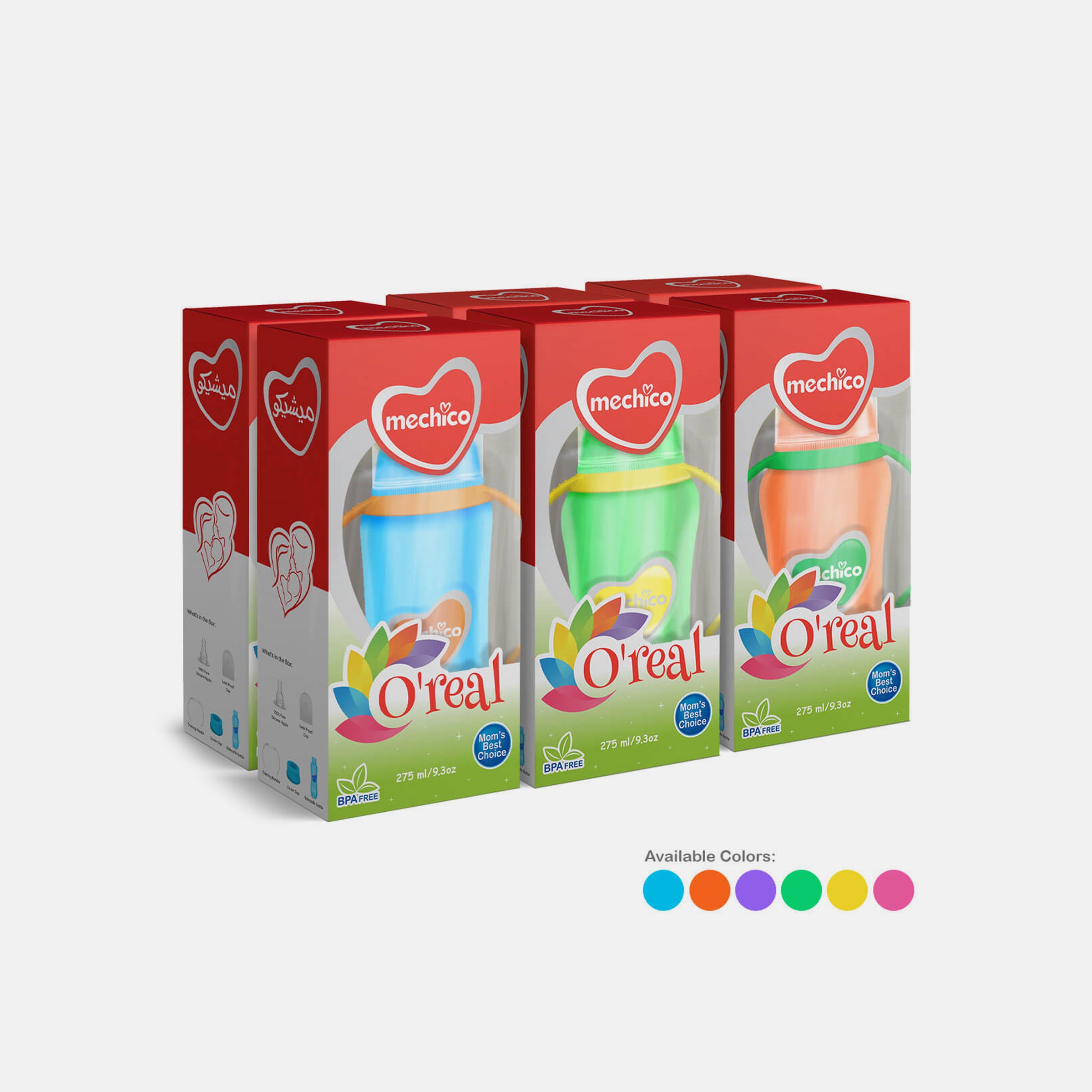 Mechico Baby O'real Feeding Bottle 275ML (Pack of 6)