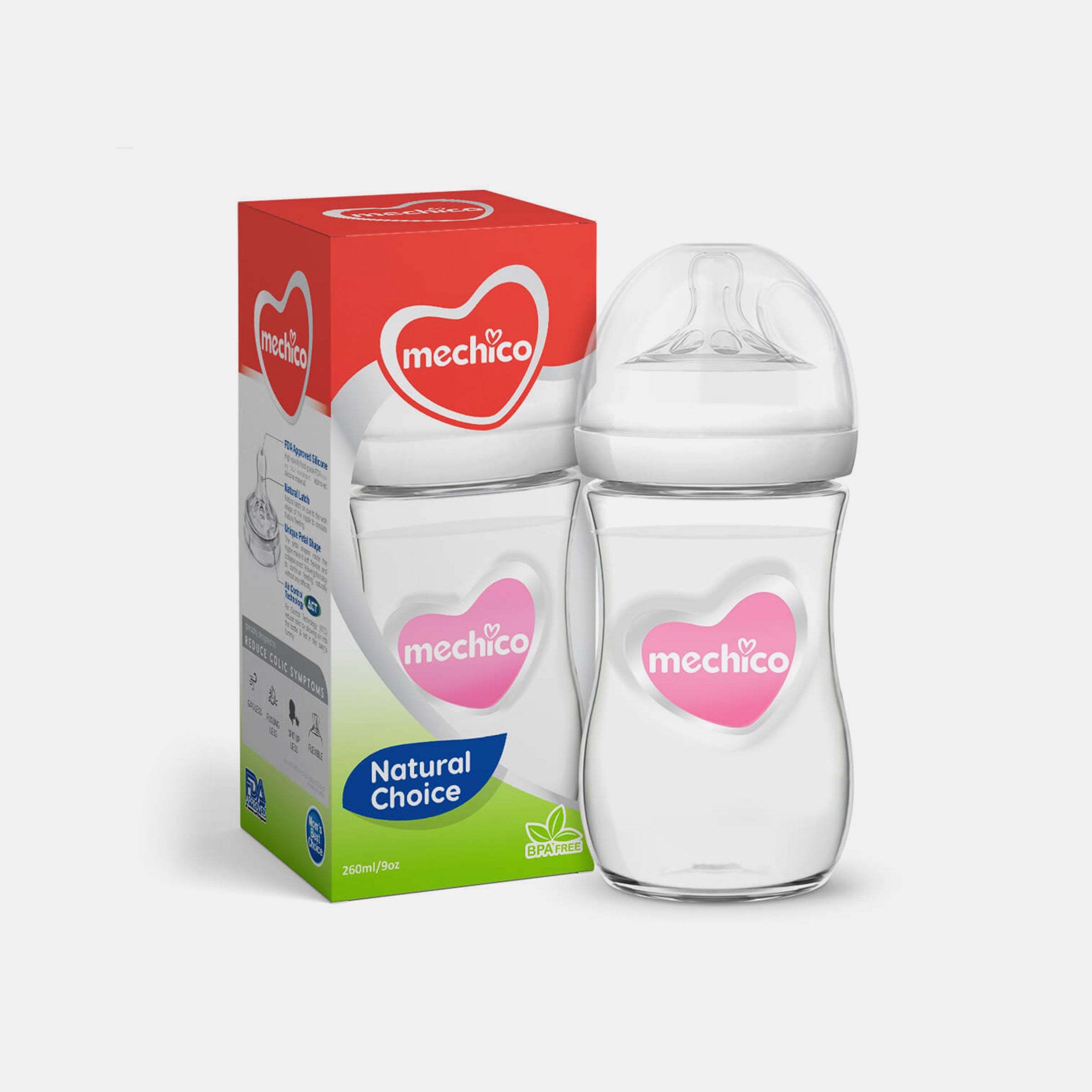 Mechico Baby Pure Heart Feeding Bottle 260ML